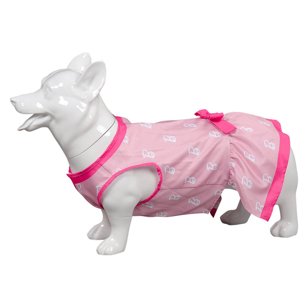 Barbie 2023 Pet Dog Pink Print Dress Cosplay Costume Outfits Halloween Carnival Suit