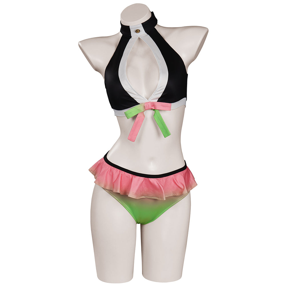 Demon Slayer Kanroji Mitsuri Sexy Swimsuit Cosplay Costume Swimwear Outfits