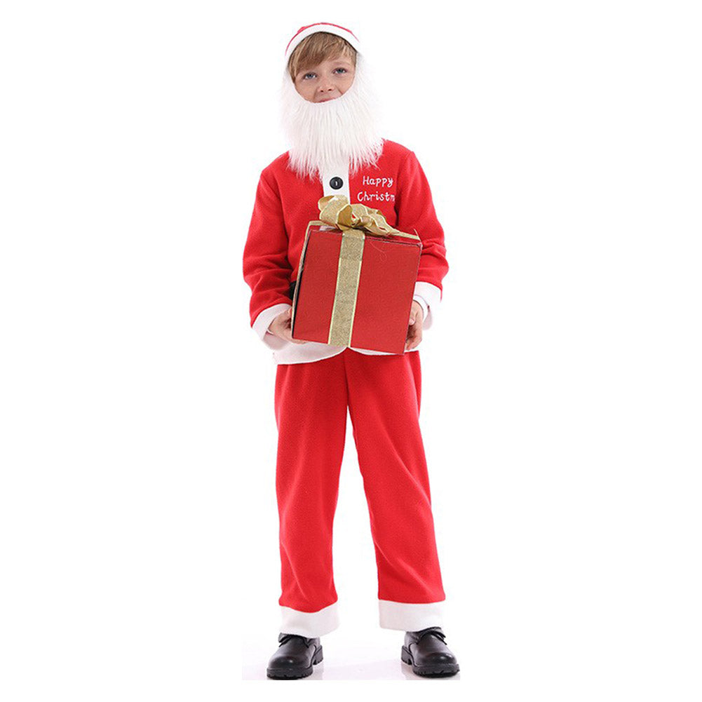Kids Boys Christmas Santa Claus Cosplay Costume Uniform Outfits Halloween Carnival Suit
