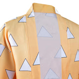 KNY Agatsuma Zenitsu Cosplay Costumes For Adult Male Halloween Carnival Suit With Earrings Belt