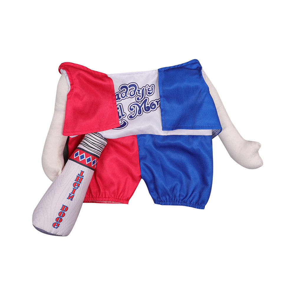 Joker Ugly Harley Quinn Dog Stand Up Pet Outfits Cosplay Costume Halloween Carnival Party Suit