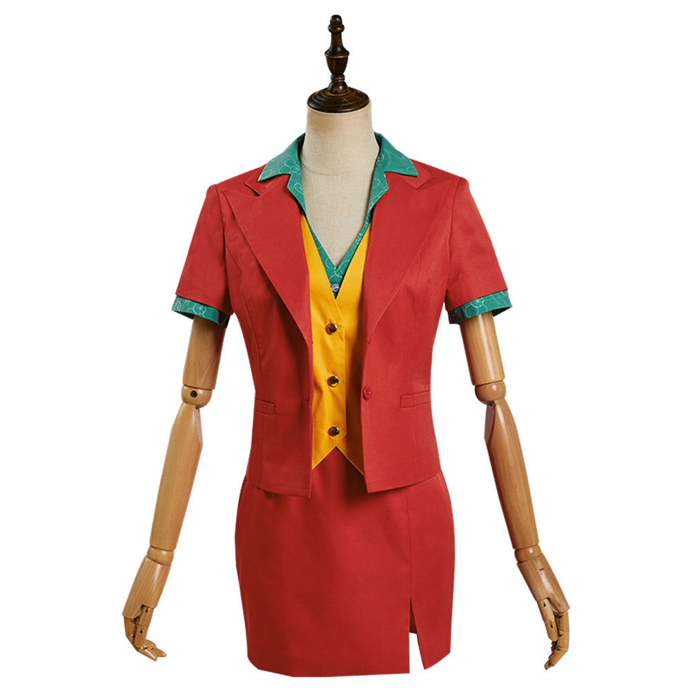 Movie Joker 2019 Female  Cosplay Costume Office Lady Uniform Skirt Outfits Halloween Carnival Suit