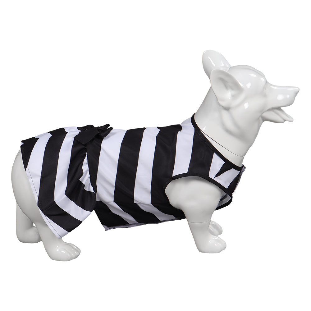Barbie 2023 Pet Dog Classic Black And White Stripes Dress Cosplay Costume Halloween Carnival Suit