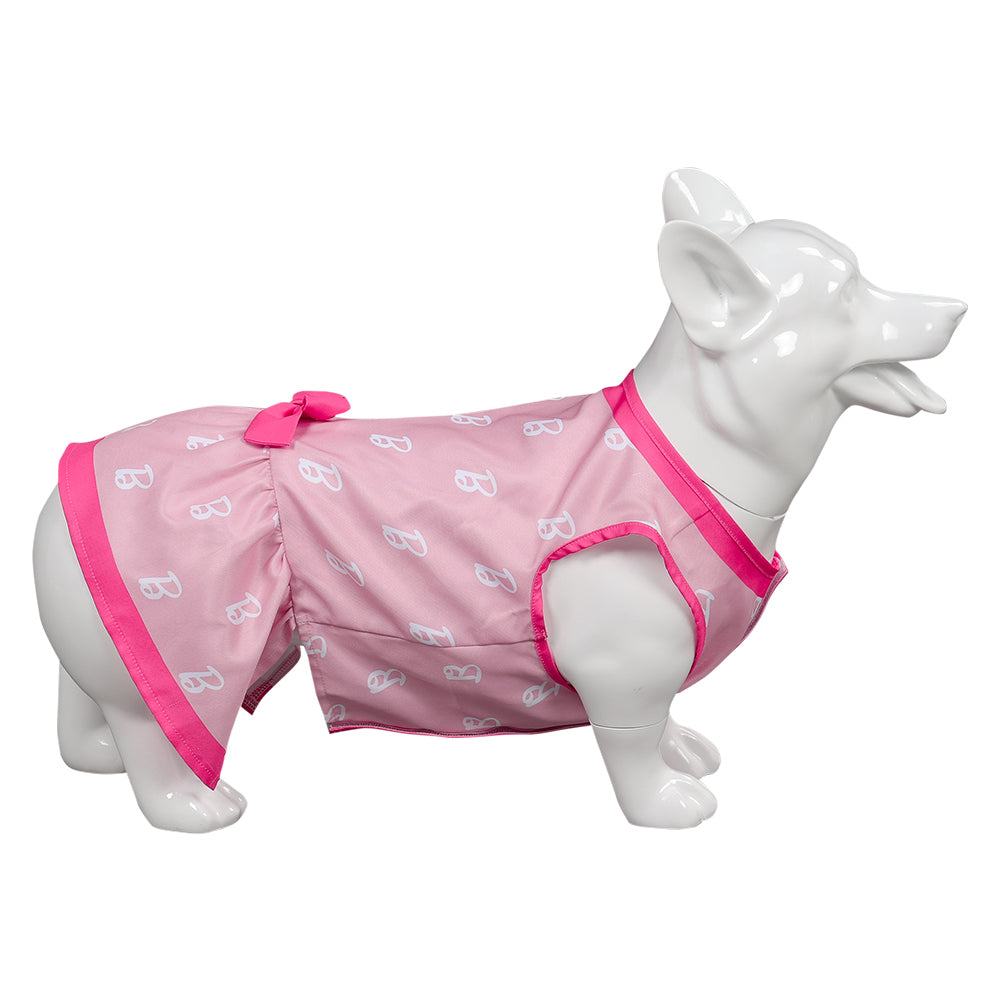 Barbie 2023 Pet Dog Pink Print Dress Cosplay Costume Outfits Halloween Carnival Suit