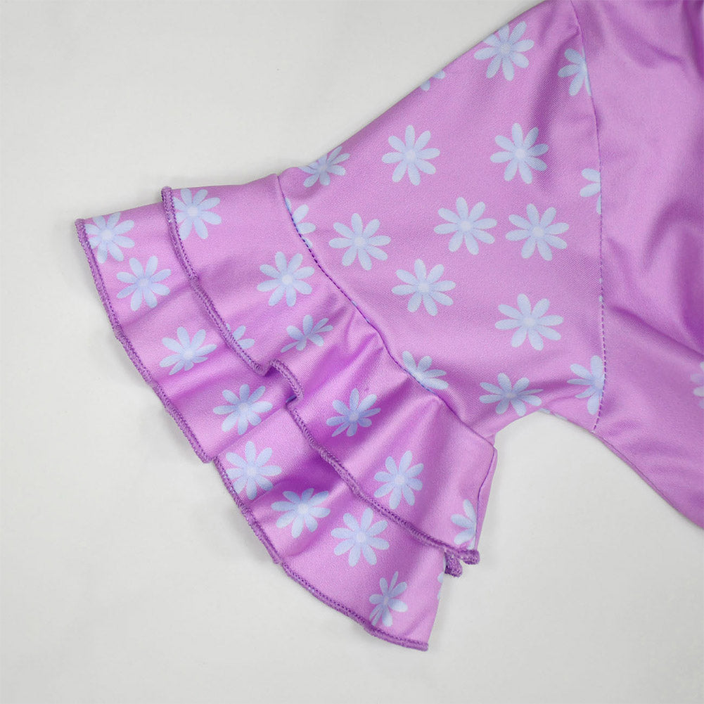 Kids Girls Encanto Isabela Cosplay Costume Dress Bag Headband Outfits Halloween Carnival Suit