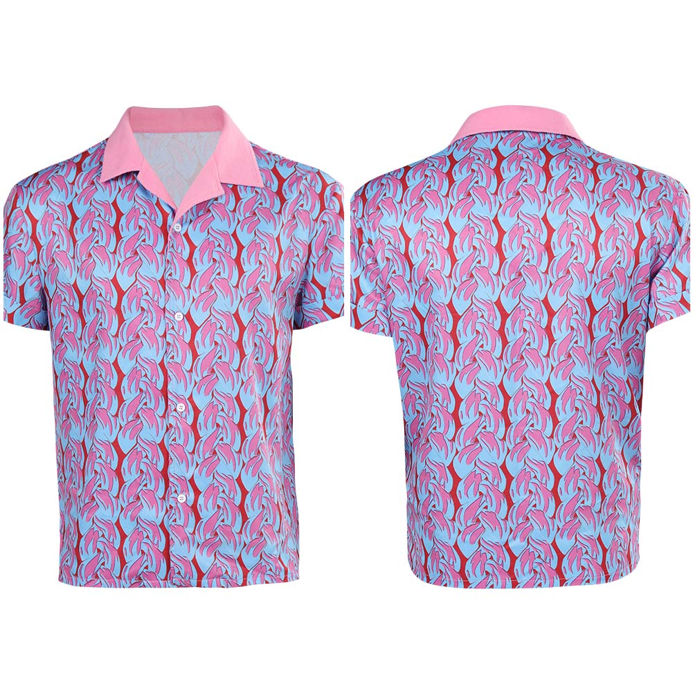 Barbie 2023 Ken Printed Shirt Cosplay Costume Halloween Carnival Suit
