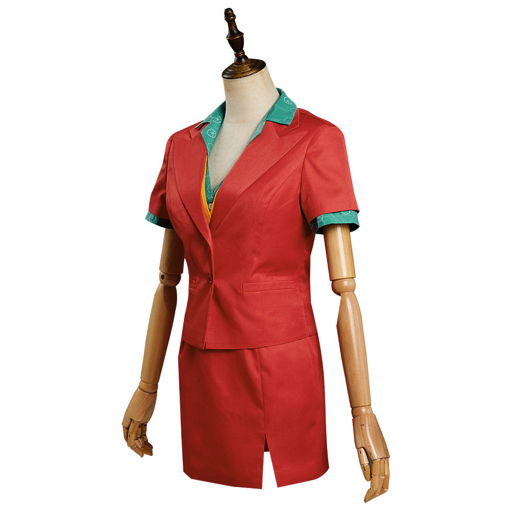 Movie Joker 2019 Female  Cosplay Costume Office Lady Uniform Skirt Outfits Halloween Carnival Suit