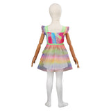 Barbie Margot Robbie Kids Children Print Dress Cosplay Costume Halloween Carnival Suit