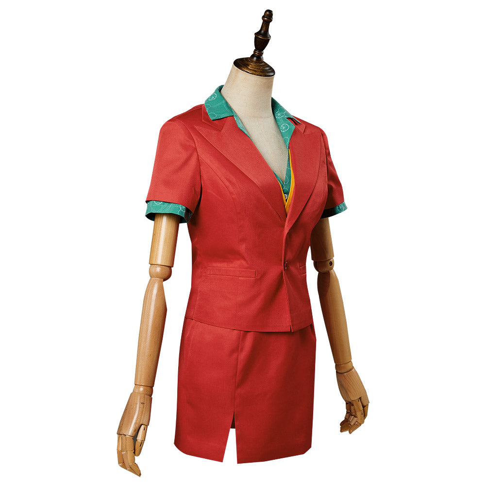 Movie Joker 2019 Female  Cosplay Costume Office Lady Uniform Skirt Outfits Halloween Carnival Suit