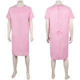 Barbie 2023 Ken Cosplay Costume Pink Long Gown Patient Gown Halloween Carnival Suit