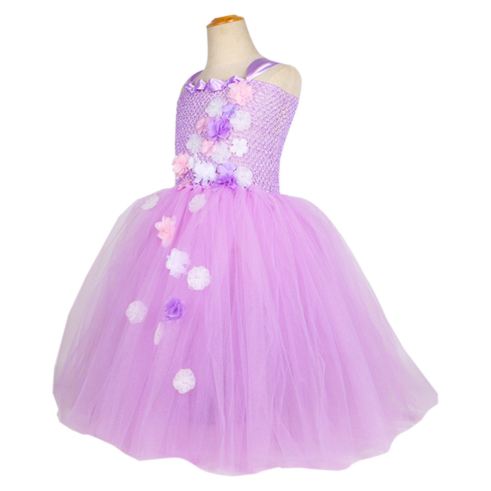 Girls Encanto Isabela Cosplay Costume Kids Children Mesh Tutu Dress Headband OutfitsHalloween Carnival Suit