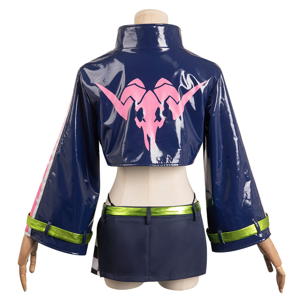 Cyberpunk Edgerunner Rebecca Racing Jacket Cosplay Costume Fancy Outfit Halloween Carnival Suit