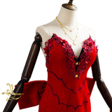 Final Fantasy VII Remake Aerith Gainsborough Red Gown Dress Cosplay Costume Outfits