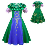 Kids Girls Hocus Pocus Winifred Sanderson Cosplay Costume Outfits Halloween Carnival Suit