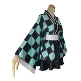 Demon Slayer Kamado Tanjiro Cosplay Costume Women Lolita Outfits Halloween Suit