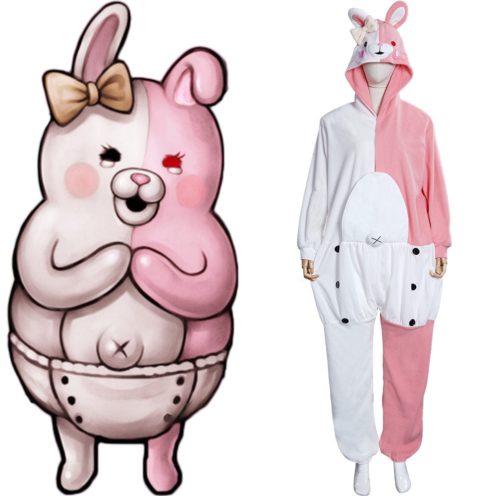 Danganronpa Dangan Ronpa Halloween Carnival Suit Monokuma and Monomi Cosplay Costume Jumpsuit Pajamas Sleepwear