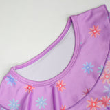 Kids Girls Encanto Isabela Cosplay Costume Dress Bag Headband Outfits Halloween Carnival Suit