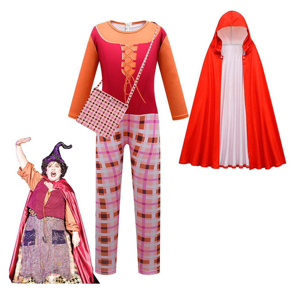 Kids Children Hocus Pocus Mary Sanderson Cosplay Costume Halloween Carnival Suit
