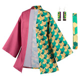 KNY Tomioka Giyuu Cosplay For Adult Male Costumes Halloween Carnival Suit With Earrings Belt