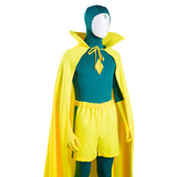 Wanda Vision Halloween Carnival Suit Vision Cosplay Costume Jumpsuit Cloak Outfit
