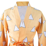KNY Agatsuma Zenitsu Cosplay Costumes For Adult Male Halloween Carnival Suit With Earrings Belt