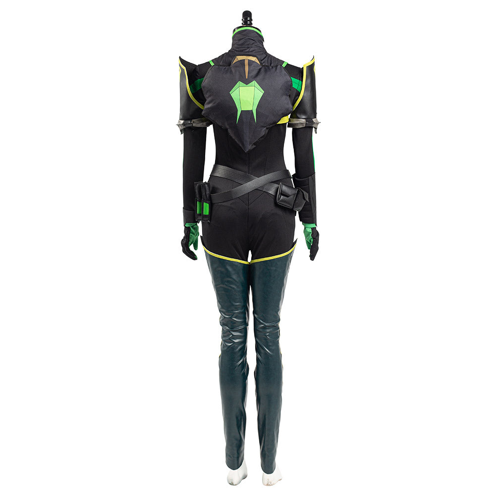 Valorant Halloween Carnival Outfit Viper Cosplay Costume Women Jumpsuit Romper Suit