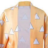 KNY Agatsuma Zenitsu Cosplay Costumes For Adult Male Halloween Carnival Suit With Earrings Belt