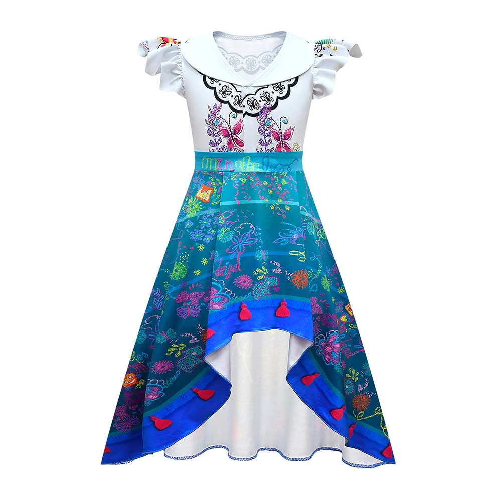 Kids Girls Encanto Mirabel Cosplay Costume Dress  Outfits Halloween Carnival Suit