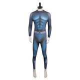 Aquaman Arthur Curry Adult Blue Printed Jumpsuit Cosplay Costume Outfits Halloween Carnival Suit