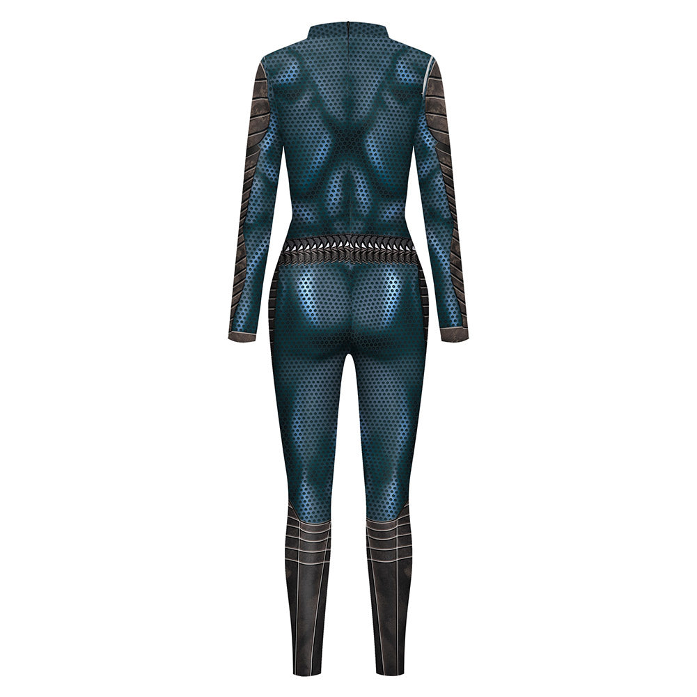 Aquaman Arthur Curry Navy Blue Jumpsuit Bodysuit Cosplay Costume