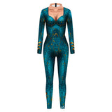 Aquaman Queen of Atlantis Mera Movie Character Cosplay Blue Jumpsuit Cosplay Costume