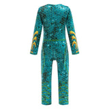 Aquaman Queen of Atlantis Mera Movie Character Kids Children Green Jumpsuit Cosplay Costume