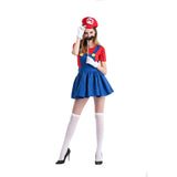 Mario Cosplay Costume  Dress Hat Outfits Halloween Carnival Party Suit