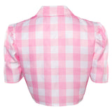 Barbie 2023 Cosplay Costume Lattice Pink Vest Halloween Carnival Suit
