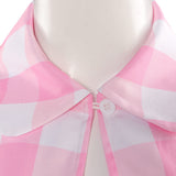 Barbie 2023 Cosplay Costume Lattice Pink Vest Halloween Carnival Suit