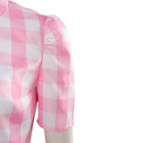 Barbie 2023 Cosplay Costume Lattice Pink Vest Halloween Carnival Suit