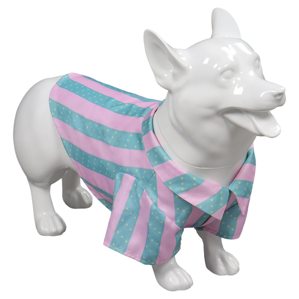 Barbie 2023 Ken Pet Dog Pink And Green Stripes Shirt Cosplay Costume Halloween Carnival Suit