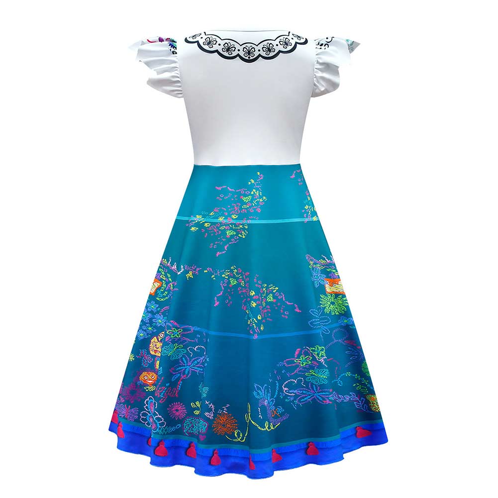 Kids Girls Encanto Mirabel Cosplay Costume Dress  Outfits Halloween Carnival Suit