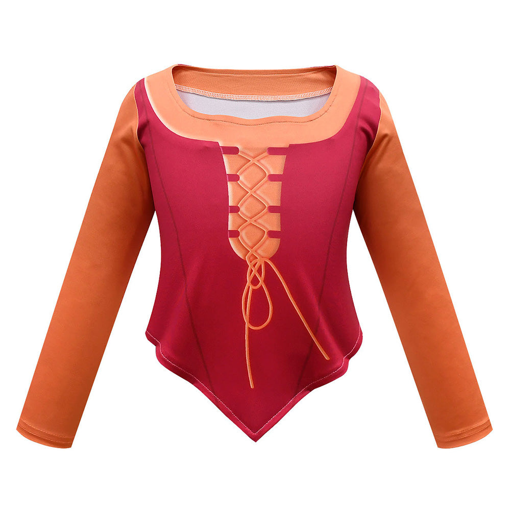 4Pcs Hocus Pocus Dress Mary Sanderson Cosplay Costume Coat Halloween Carnival Suit