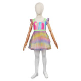 Barbie Margot Robbie Kids Children Print Dress Cosplay Costume Halloween Carnival Suit