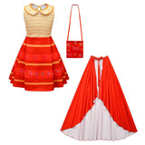 Kids Girls Encanto  Dolors Dress Cloak Bag Cosplay Costume Outfits Halloween Carnival Suit