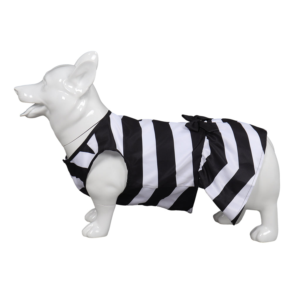 Barbie 2023 Pet Dog Classic Black And White Stripes Dress Cosplay Costume Halloween Carnival Suit