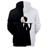 Cruella Cosplay Hoodie 3D Print Adult Sweatshirt Casual Streetwear Pullover
