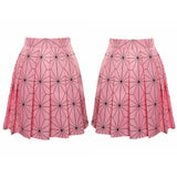 Demon Slayer Kamado Nezuko Cosplay Costume Pleated Skirt Halloween Carnival Suit