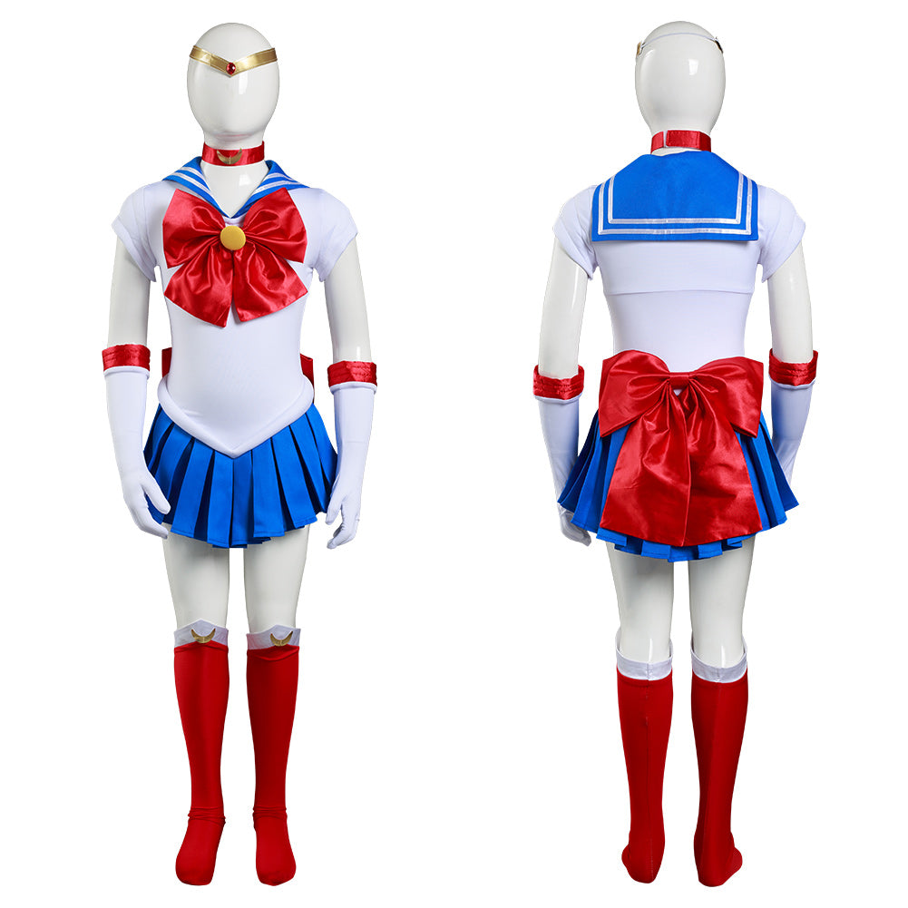Anime Sailor Moon Halloween Carnival Suit Tsukino Usagi Cosplay Costume Kids Grils Dress Outfits