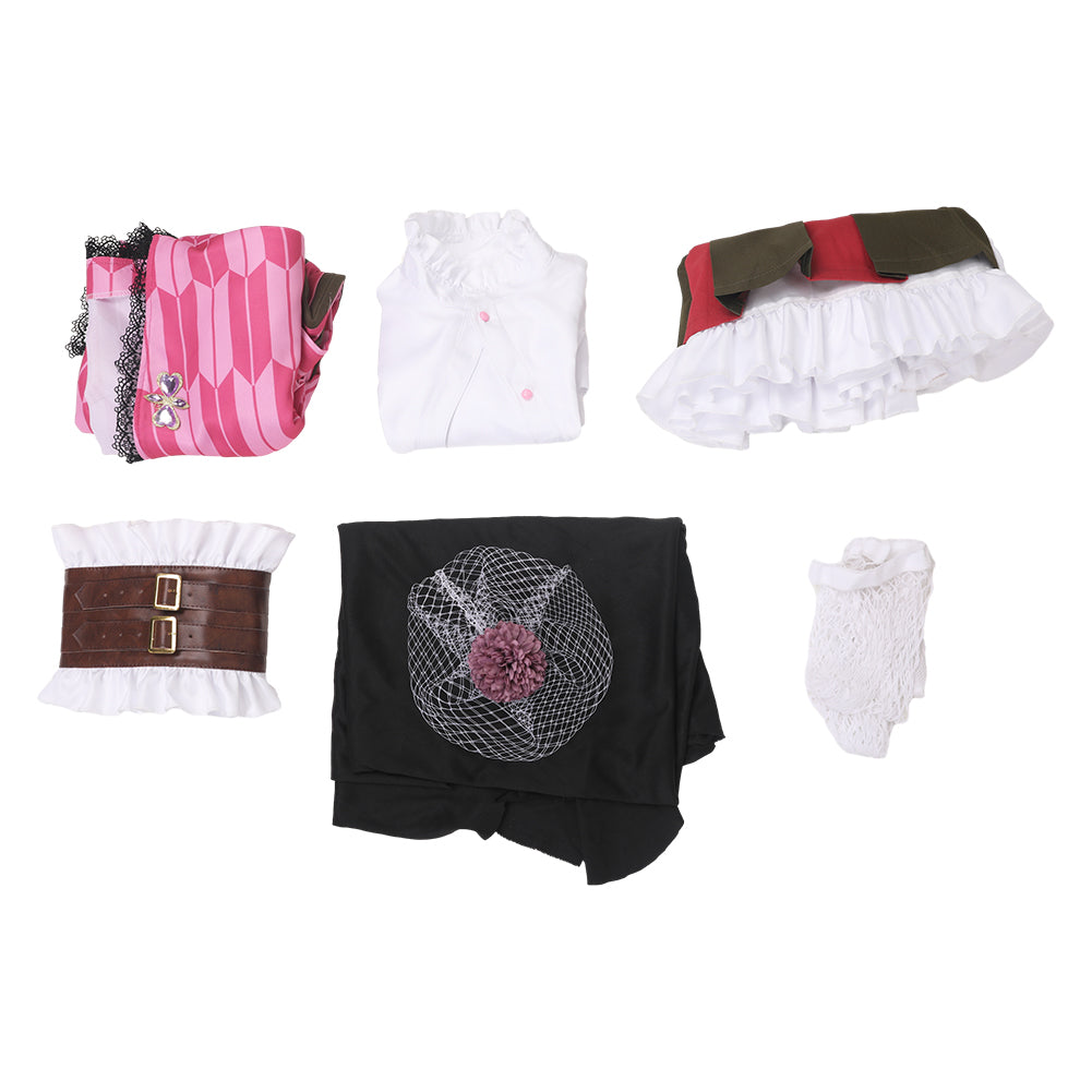 Demon Slayer Fifth Anniversary Kanroji Mitsuri Kimono Cosplay Costume Outfits Halloween Carnival Suit