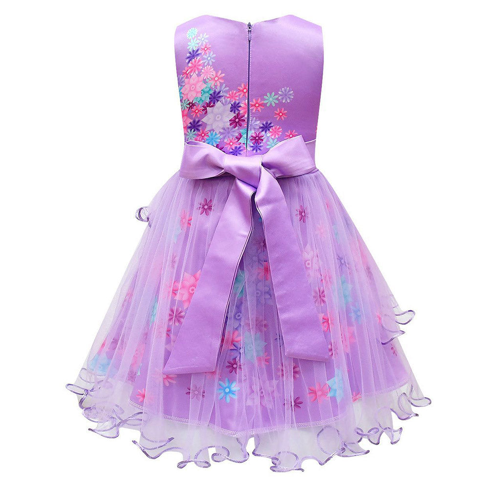 Kids Girls Encanto Tutu Summer Sleeveless Mesh Dress Halloween Carnival Suit