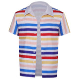 Barbie 1964 Ken Rainbow Striped Shirt Cosplay Costume Halloween Carnival Suit