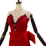 Final Fantasy VII Remake Aerith Gainsborough Red Gown Dress Cosplay Costume Outfits