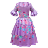Kids Girls Encanto Isabela Cosplay Costume Dress Bag Headband Outfits Halloween Carnival Suit